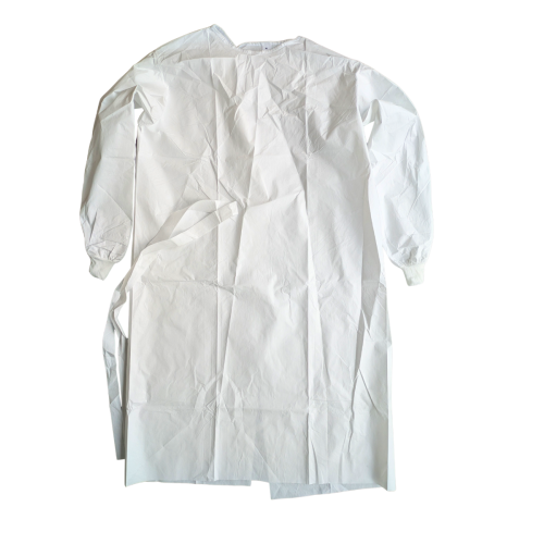 Laboratoriefrakk, hvit, laminert, str. L 