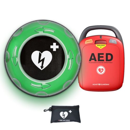 Heart Guardian hjertestarter med utendørsskap uten lås 