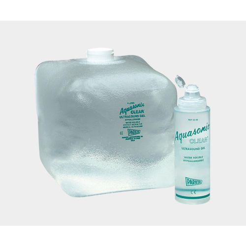 Aquasonic ultralydgel, klar, m/flaske, 5 liter fra Parker Labs