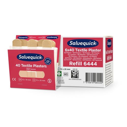 SALVEQUICK plaster tekstil refill, 6 x 40 stk. 