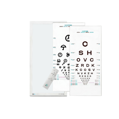 Synstestpakke, lysboks med to synstavler, 30x60 cm 