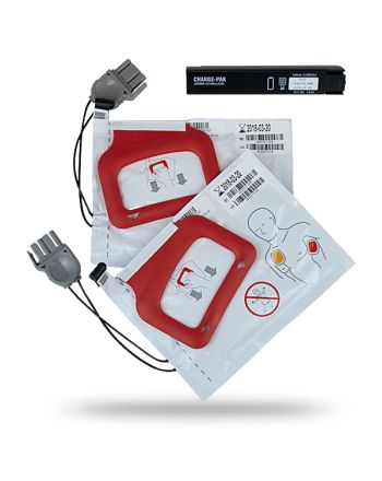 Medtronic Lifepak CR Plus pakke med 2 sett elektroder og 1 batteri til hjertestarter 