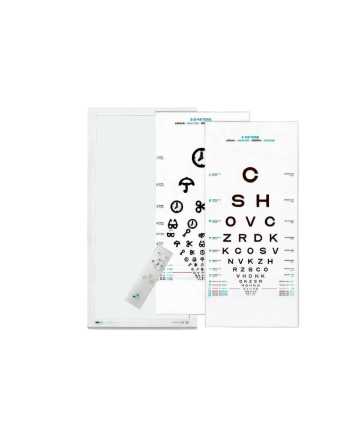 Synstestpakke, lysboks med to synstavler, 30x60 cm 